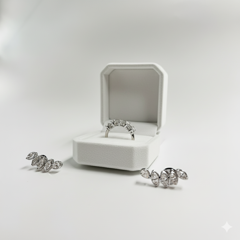 Diamond Terno Set – 14K White Gold (SOLD - AVAILABLE FOR MADE TO ORDER)