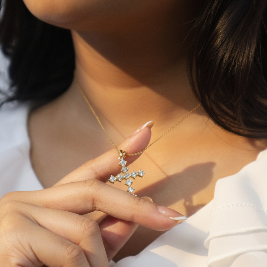 Cross Pendant - 18K Yellow Gold (SOLD - INQUIRE FOR MADE TO ORDER)
