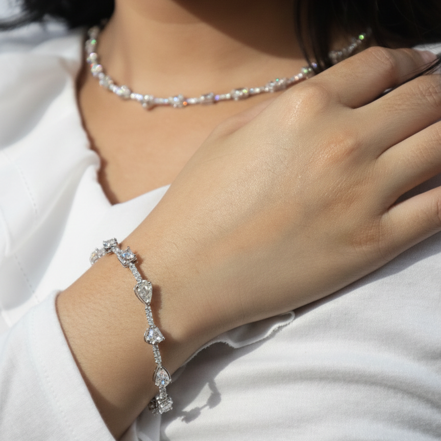 Fancy-cut Diamond Bracelet – White Gold