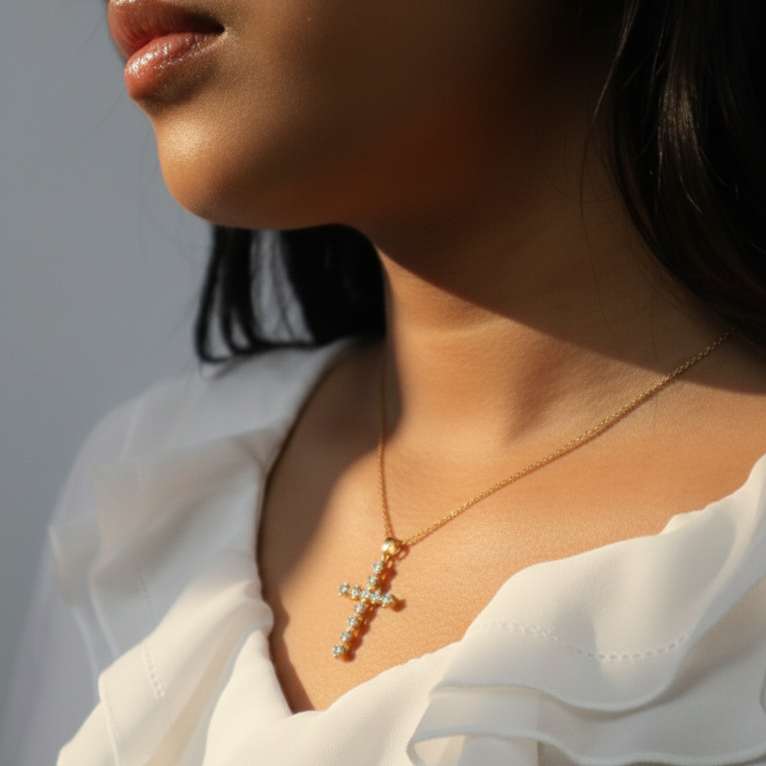 Cross Pendant - 18K Yellow Gold (SOLD - INQUIRE FOR MADE TO ORDER)