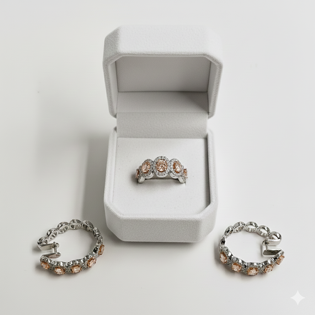 Creole Diamond Terno Set – 14K White Gold (SOLD - INQUIRE FOR MADE TO ORDER)