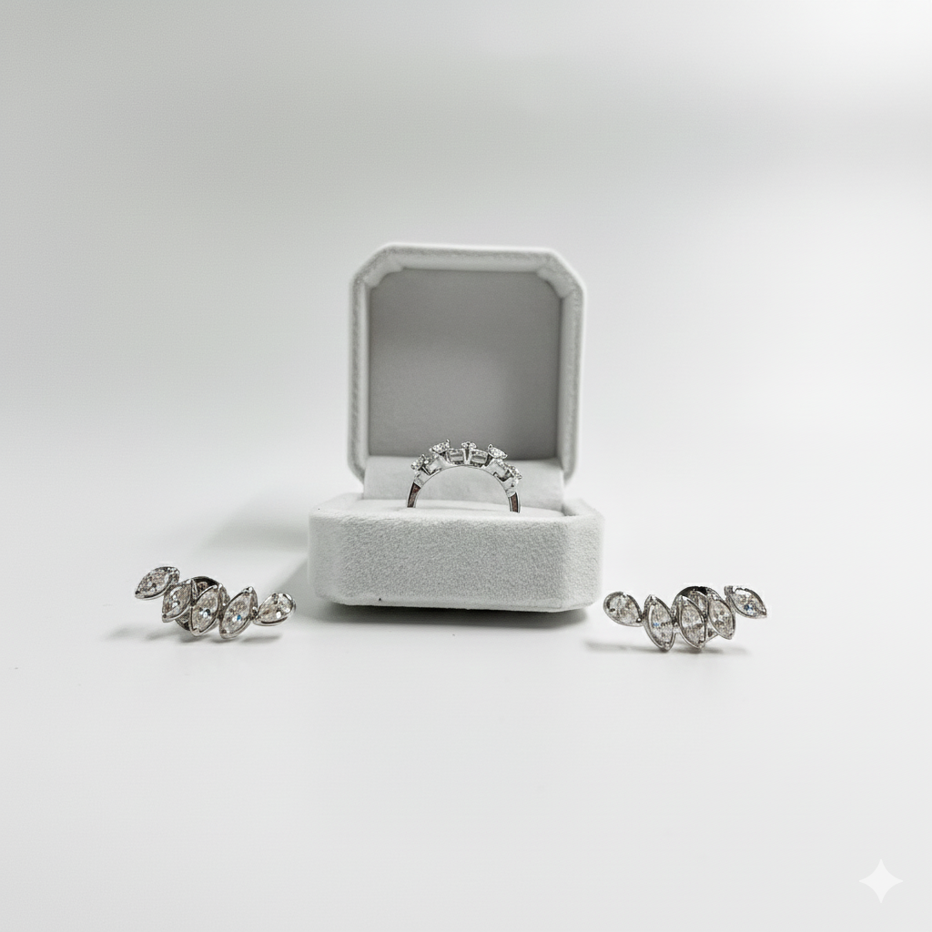 Diamond Terno Set – 14K White Gold (SOLD - AVAILABLE FOR MADE TO ORDER)