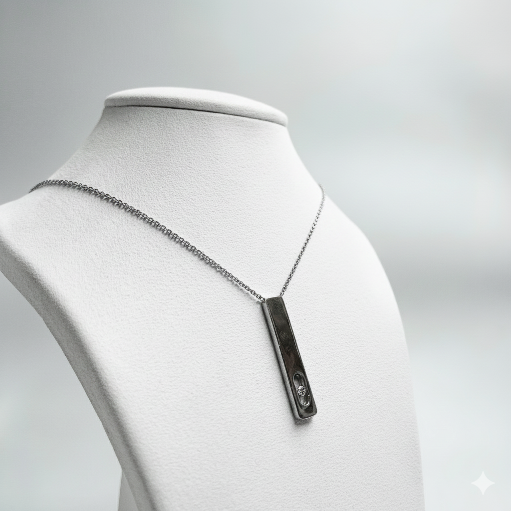 Rectangular Diamond Necklace – 18K White Gold (SOLD - INQUIRE FOR MADE TO ORDER)
