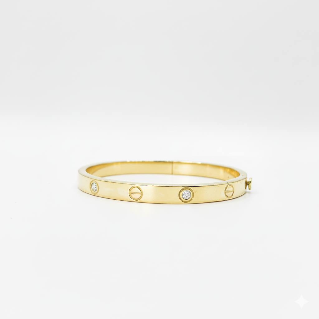 Love Bangle – Yellow Gold with Diamonds