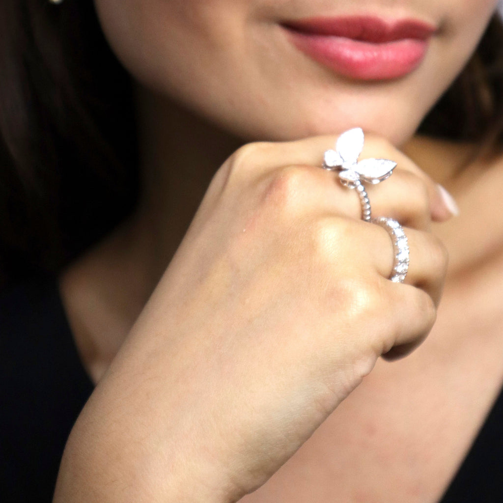 Butterfly Jewelry Set - 14K Yellow/White Gold