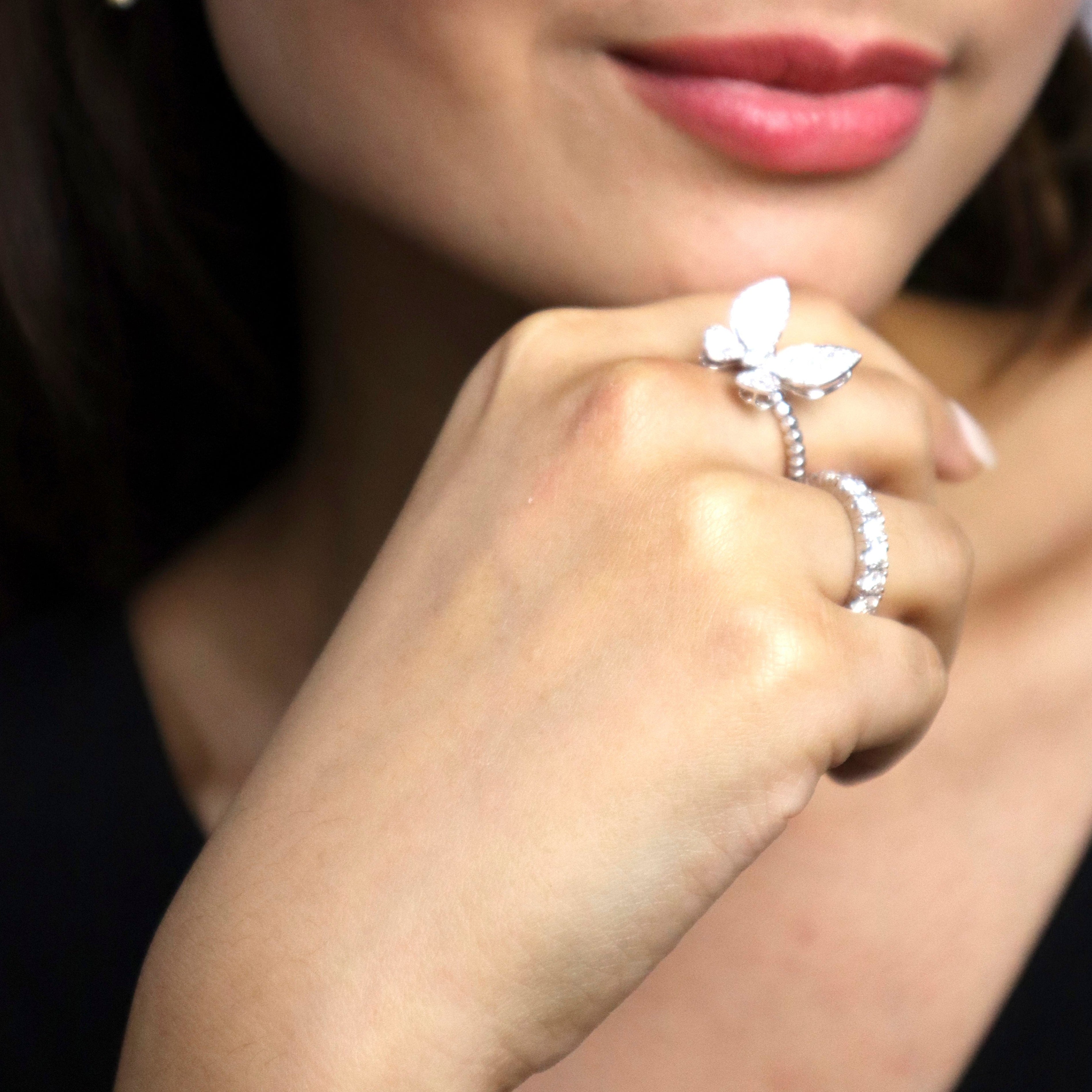 Butterfly Jewelry Set - 14K Yellow/White Gold