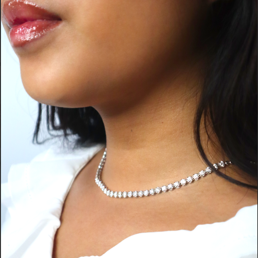 Tennis Necklace – 18K White Gold (SOLD - INQUIRE FOR MADE TO ORDER)