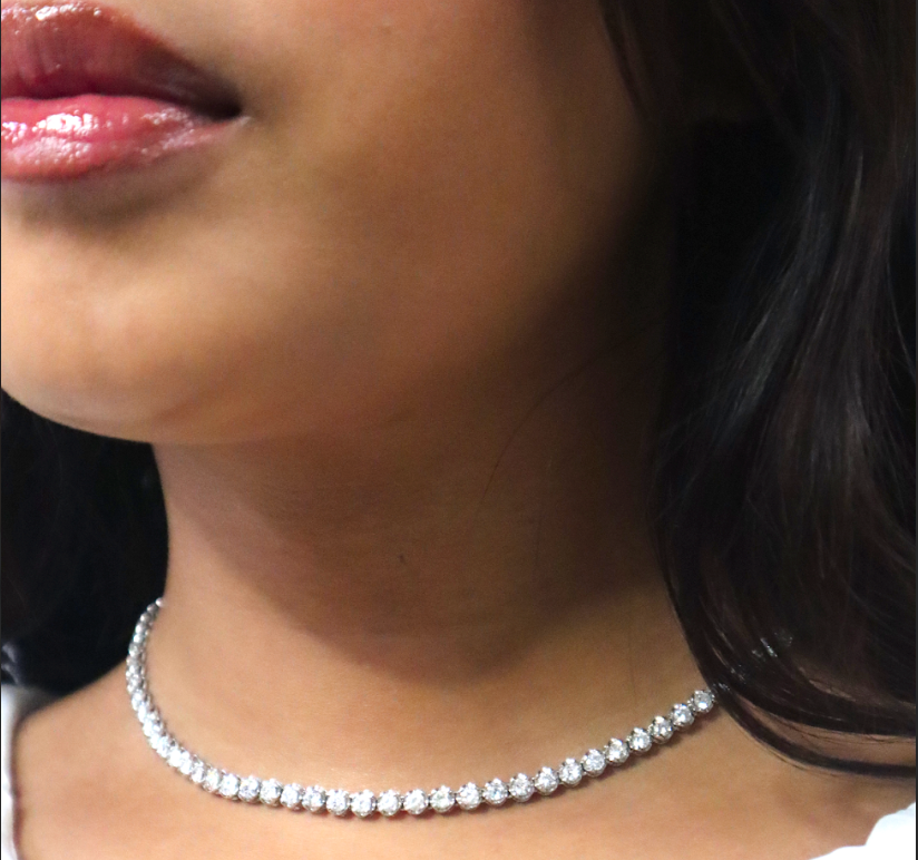 Tennis Necklace – 18K White Gold (SOLD - INQUIRE FOR MADE TO ORDER)