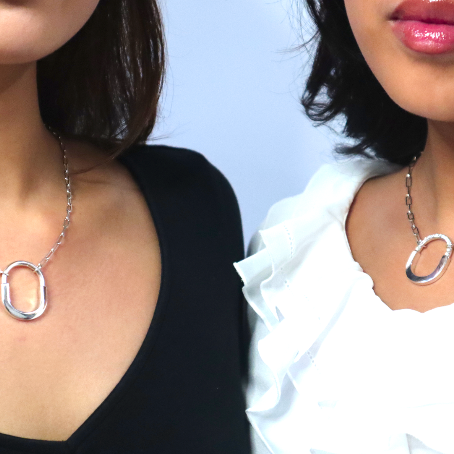 Padlock Necklace – 18K White Gold with Diamonds