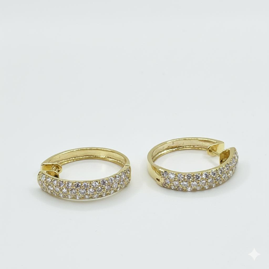 Diamond Creolla Earrings – 14K Yellow Gold (SOLD - INQUIRE FOR MADE TO ORDER)