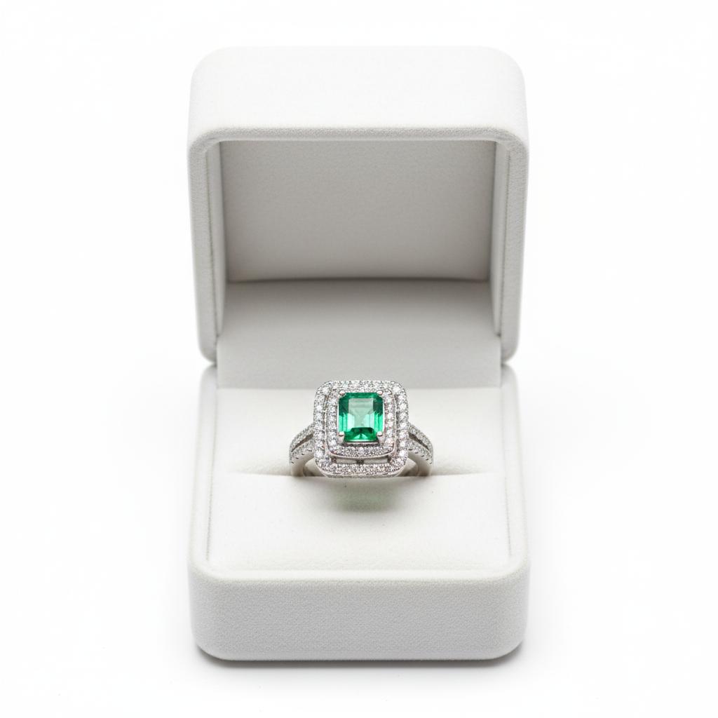 Green Emerald Terno - 14K White Gold (SOLD - INQUIRE FOR MADE TO ORDER)