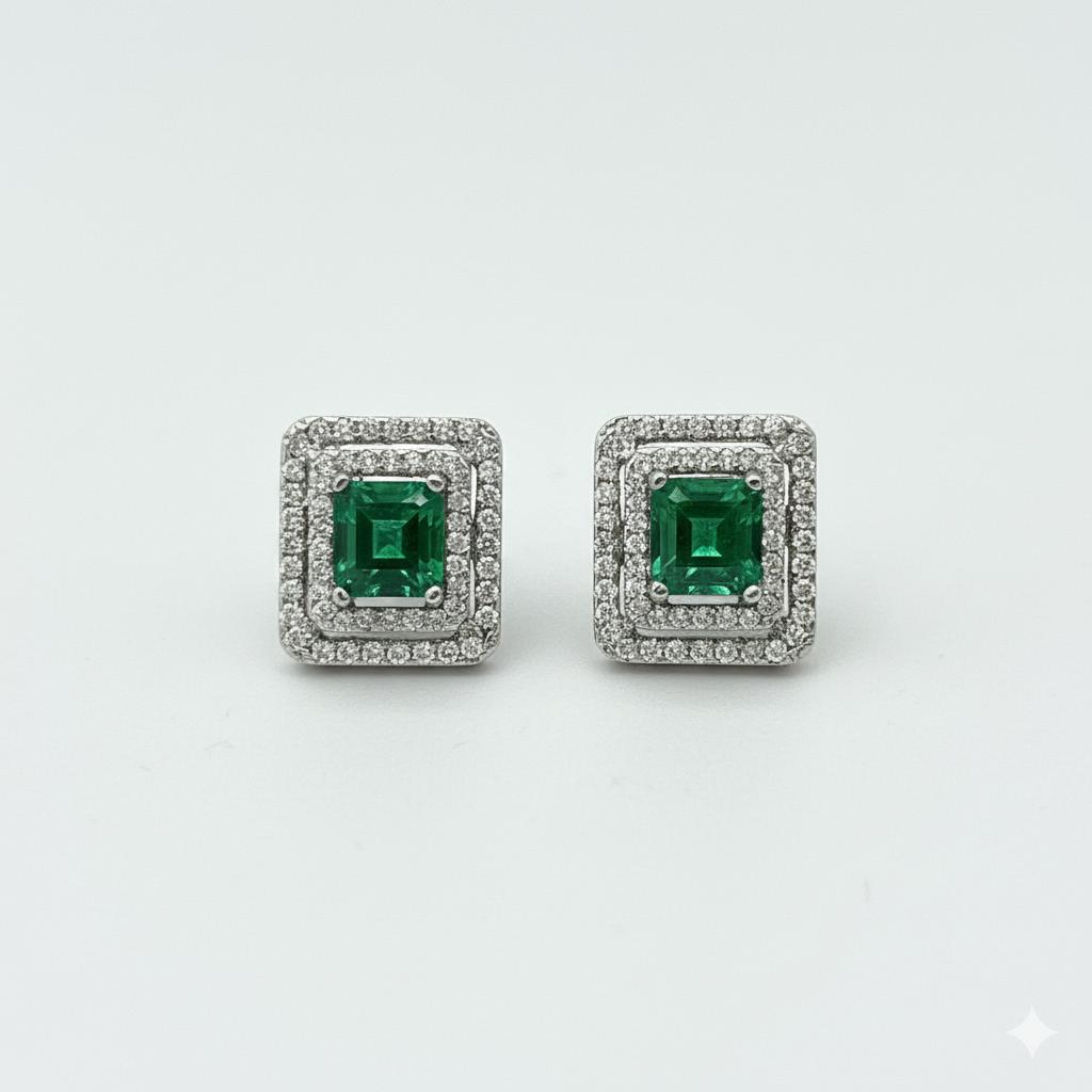 Green Emerald Terno - 14K White Gold (SOLD - INQUIRE FOR MADE TO ORDER)