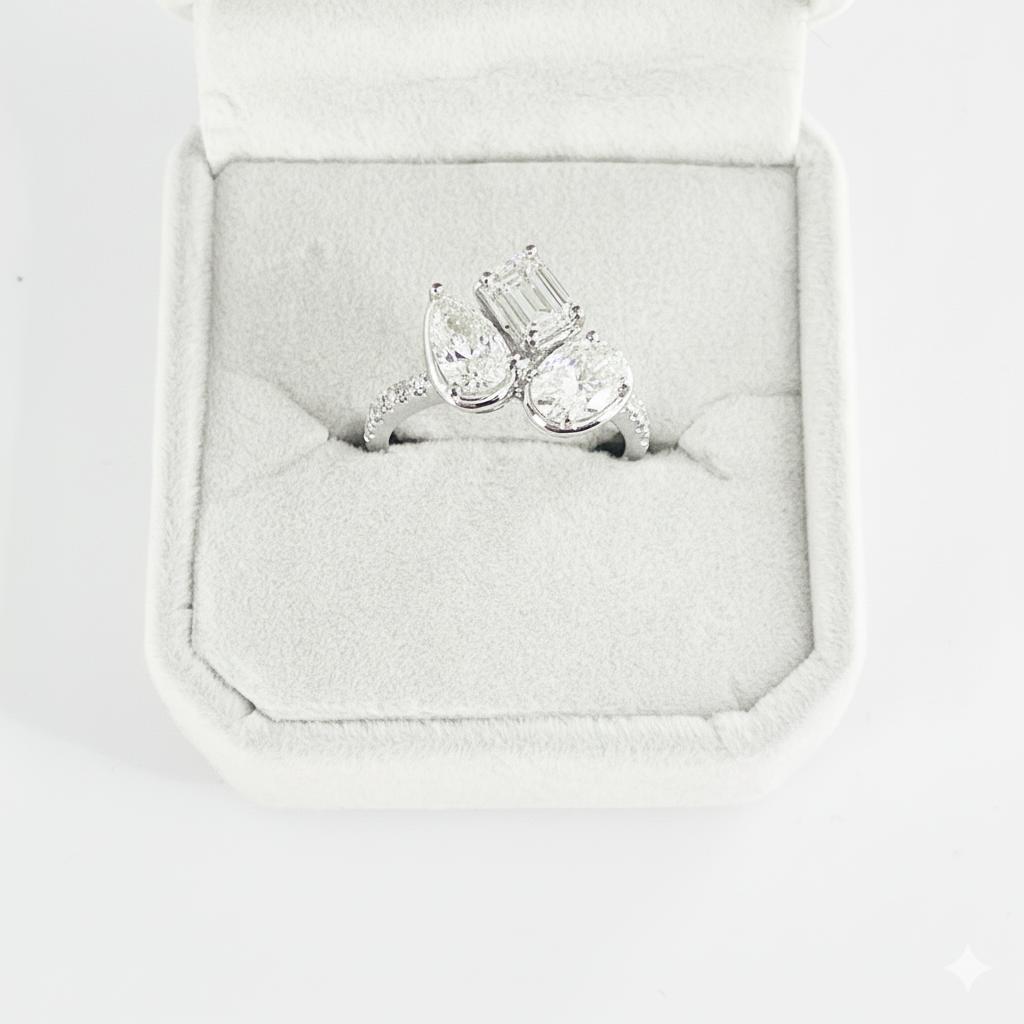 Fancy-cut Terno Set – 14K White Gold (SOLD - AVAILABLE FOR MADE TO ORDER)