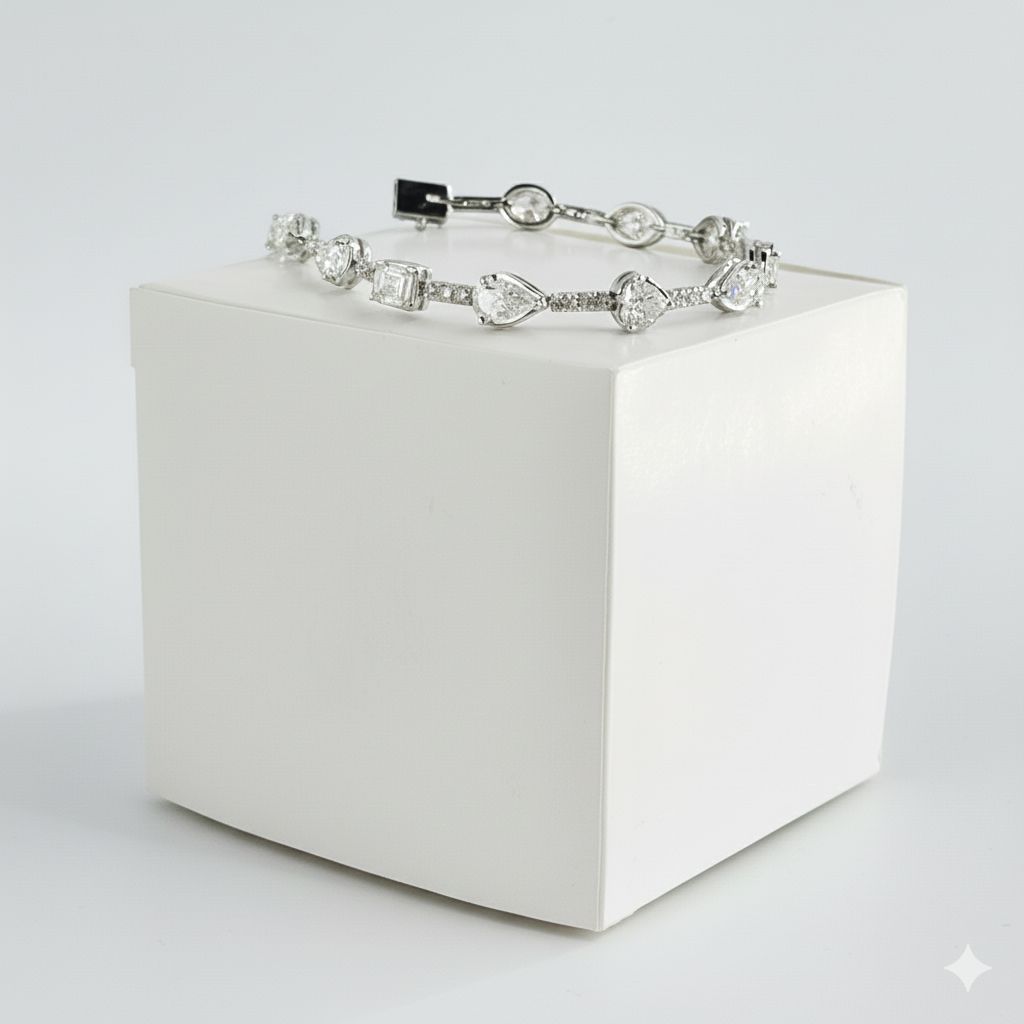 Fancy-cut Diamond Bracelet – White Gold