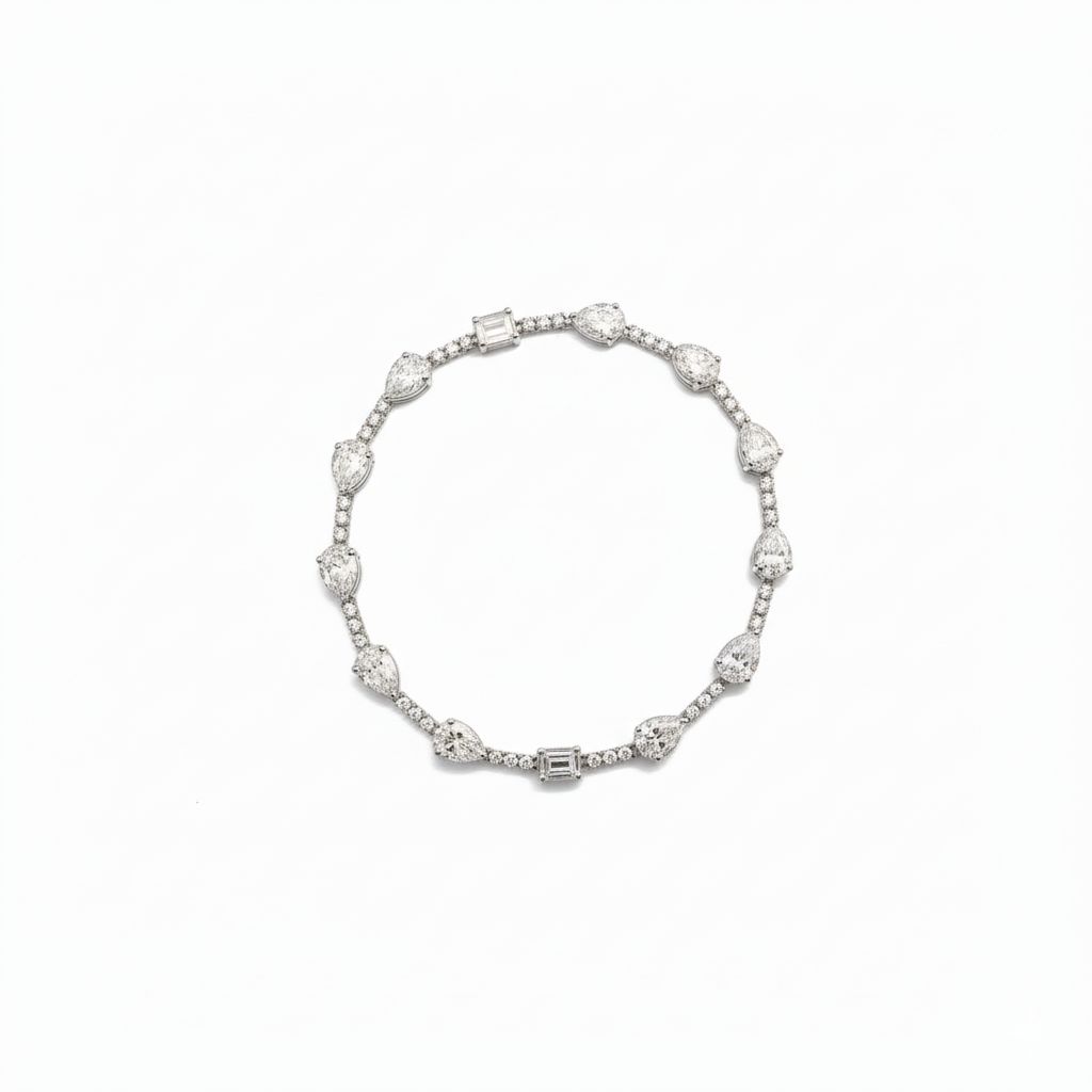 Fancy-cut Diamond Bracelet – White Gold