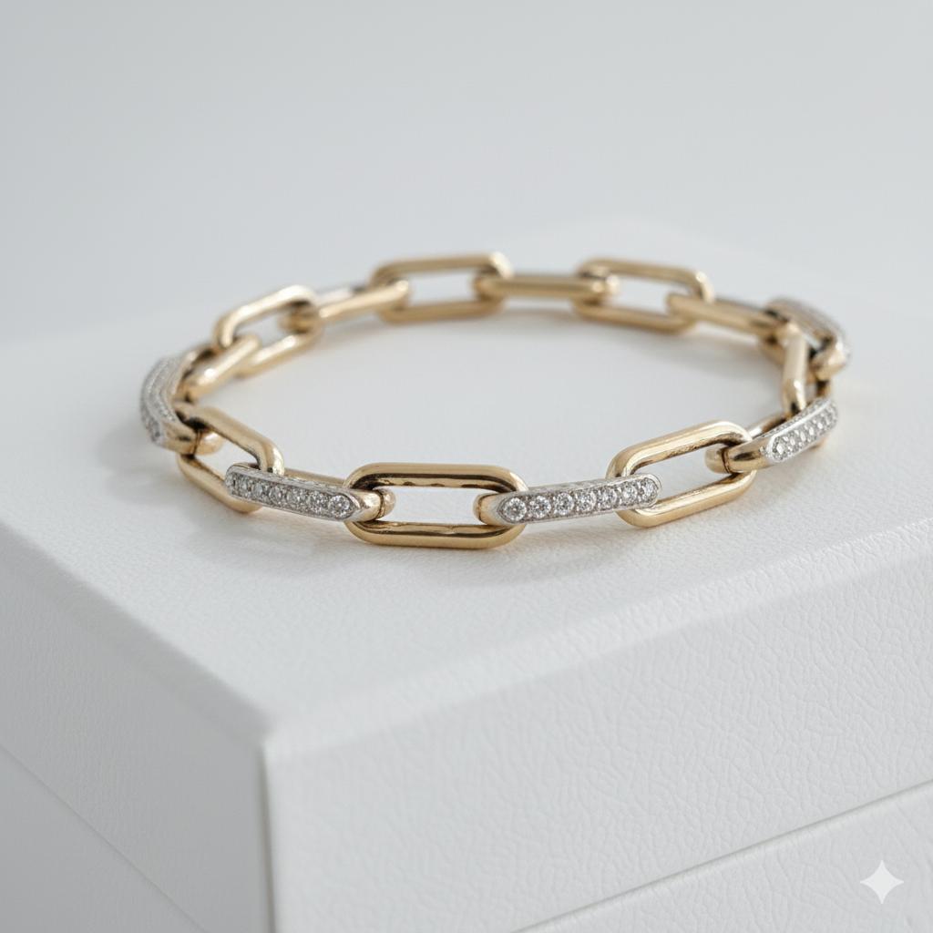 Bracelet – 18K Rose/White Gold with Diamonds (SOLD - INQUIRE FOR MADE TO ORDER)