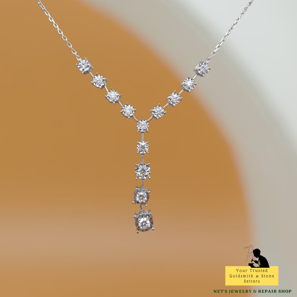 Y NECKLACE - 18K White Gold