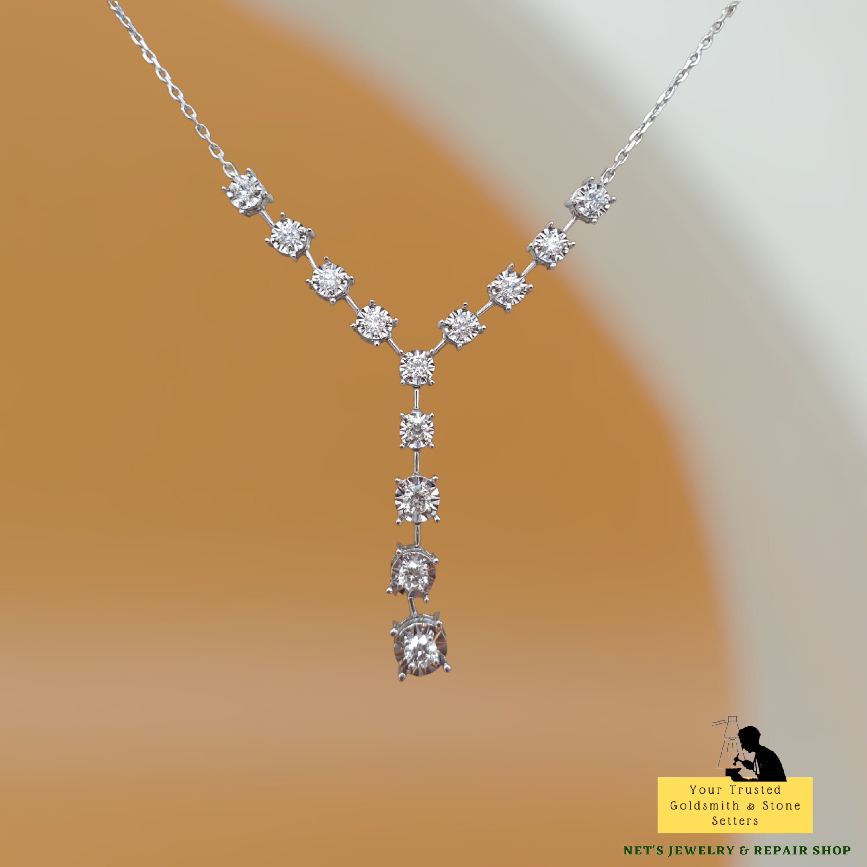 Y NECKLACE - 18K White Gold