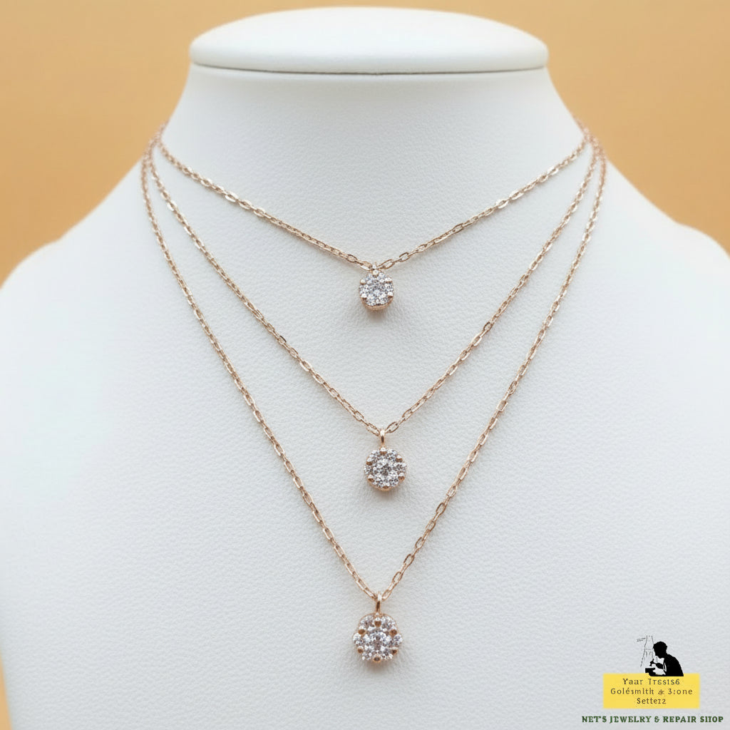 THREE LINER ROSITAS NECKLACE - 18K Rose Gold
