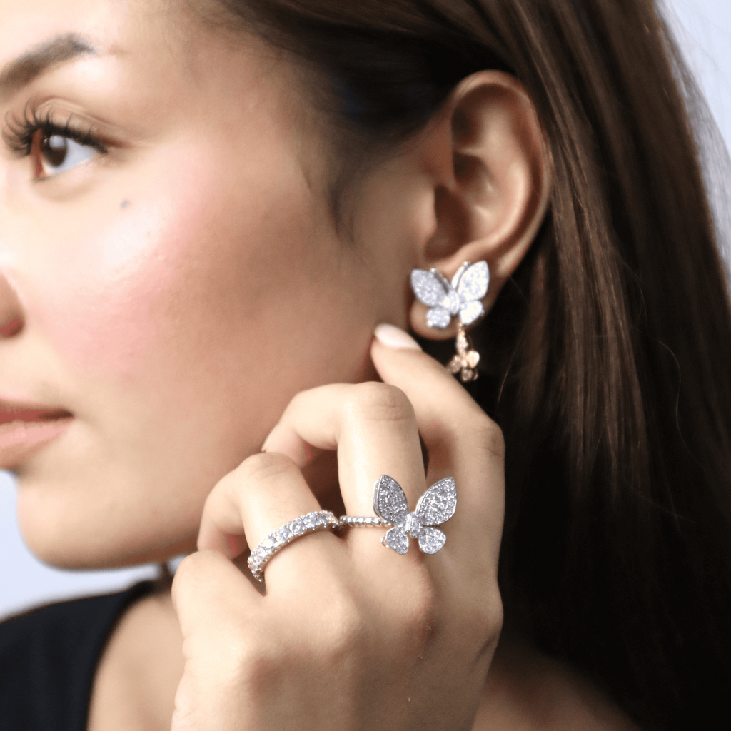 Butterfly Jewelry Set - 14K Yellow/White Gold