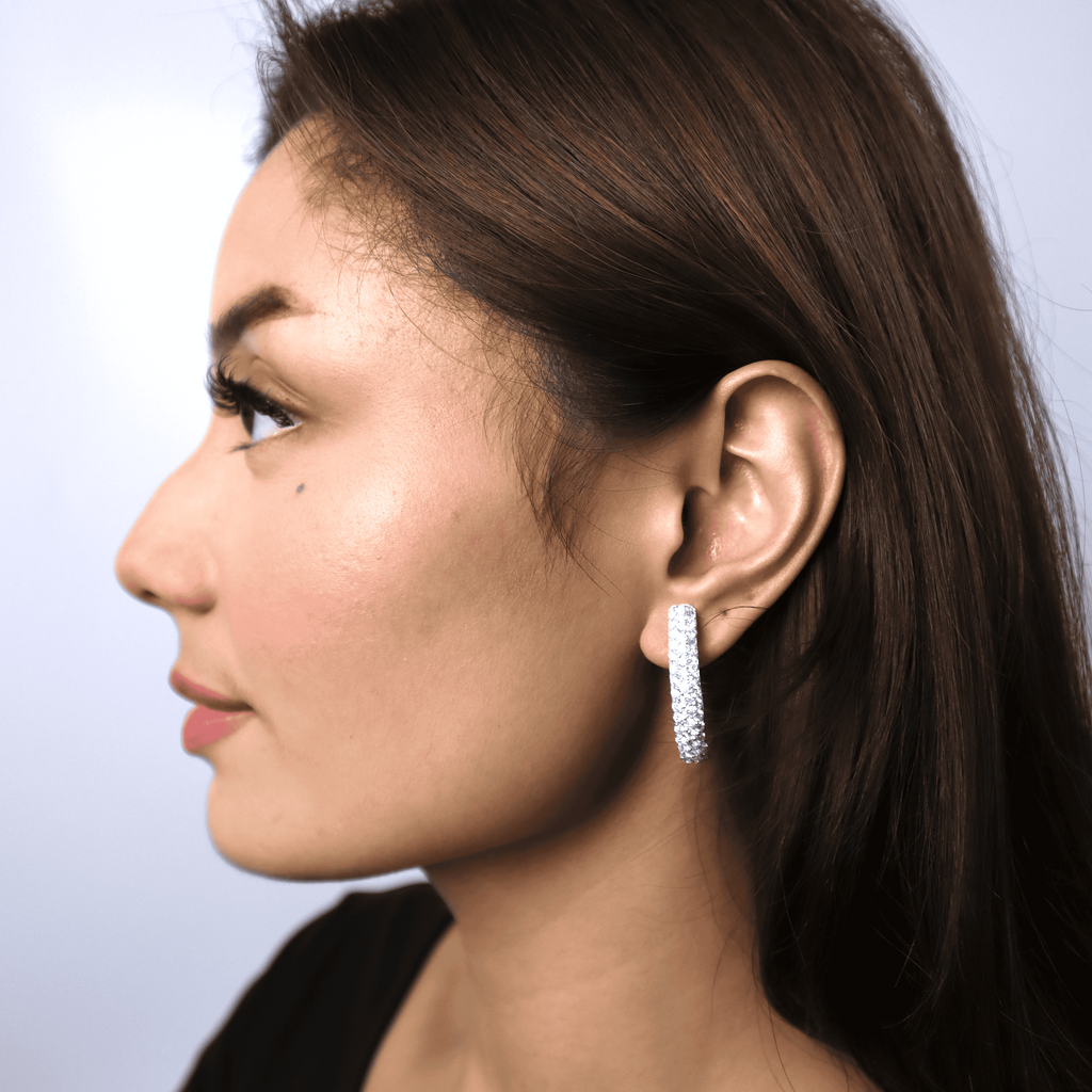 Diamond Creolla Earrings 14K White Gold