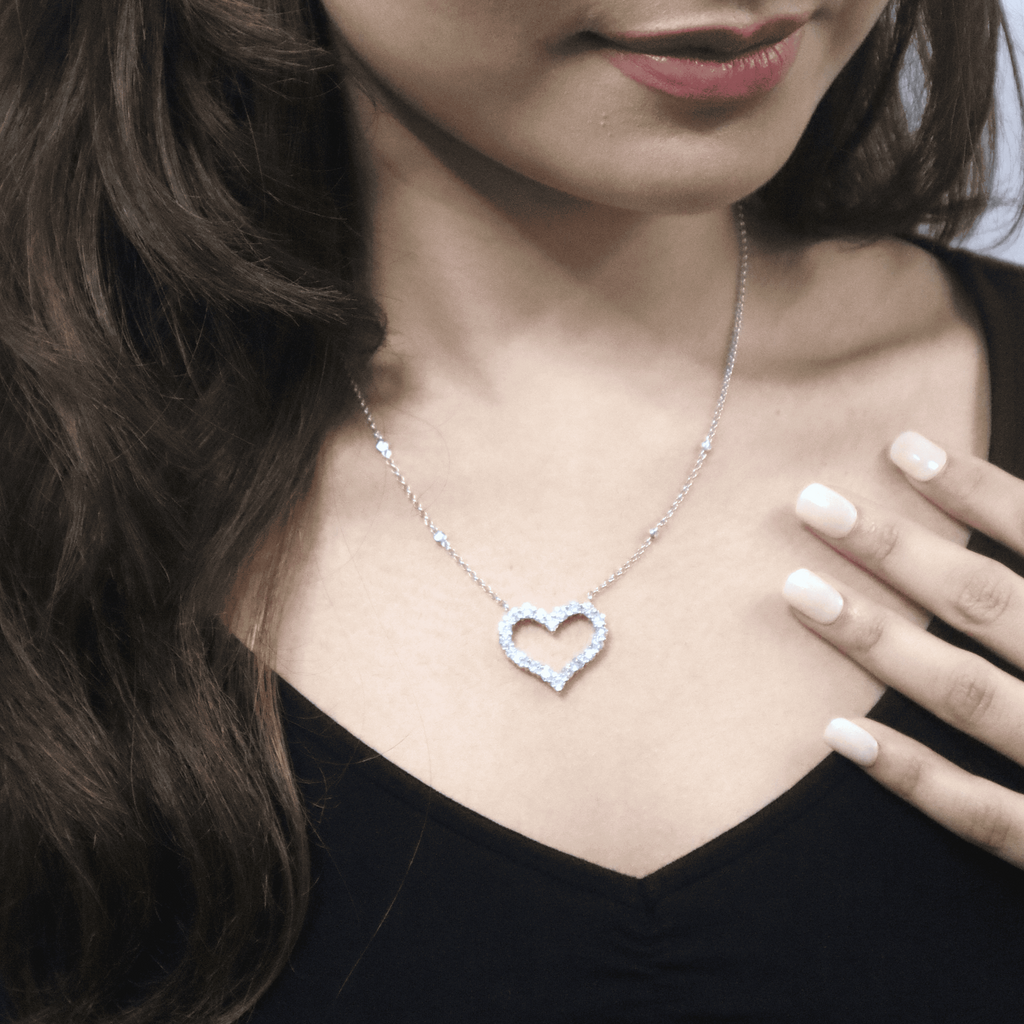 Diamond Heart Necklace – 18K White Gold (SOLD - INQUIRE FOR MADE TO ORDER)
