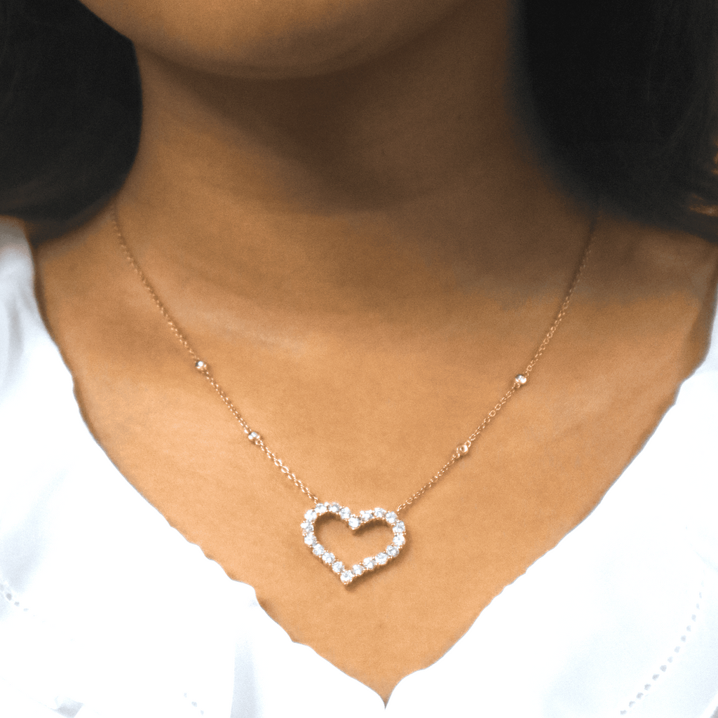 Diamond Heart Necklace – 18K Rose Gold (SOLD - INQUIRE FOR MADE TO ORDER)
