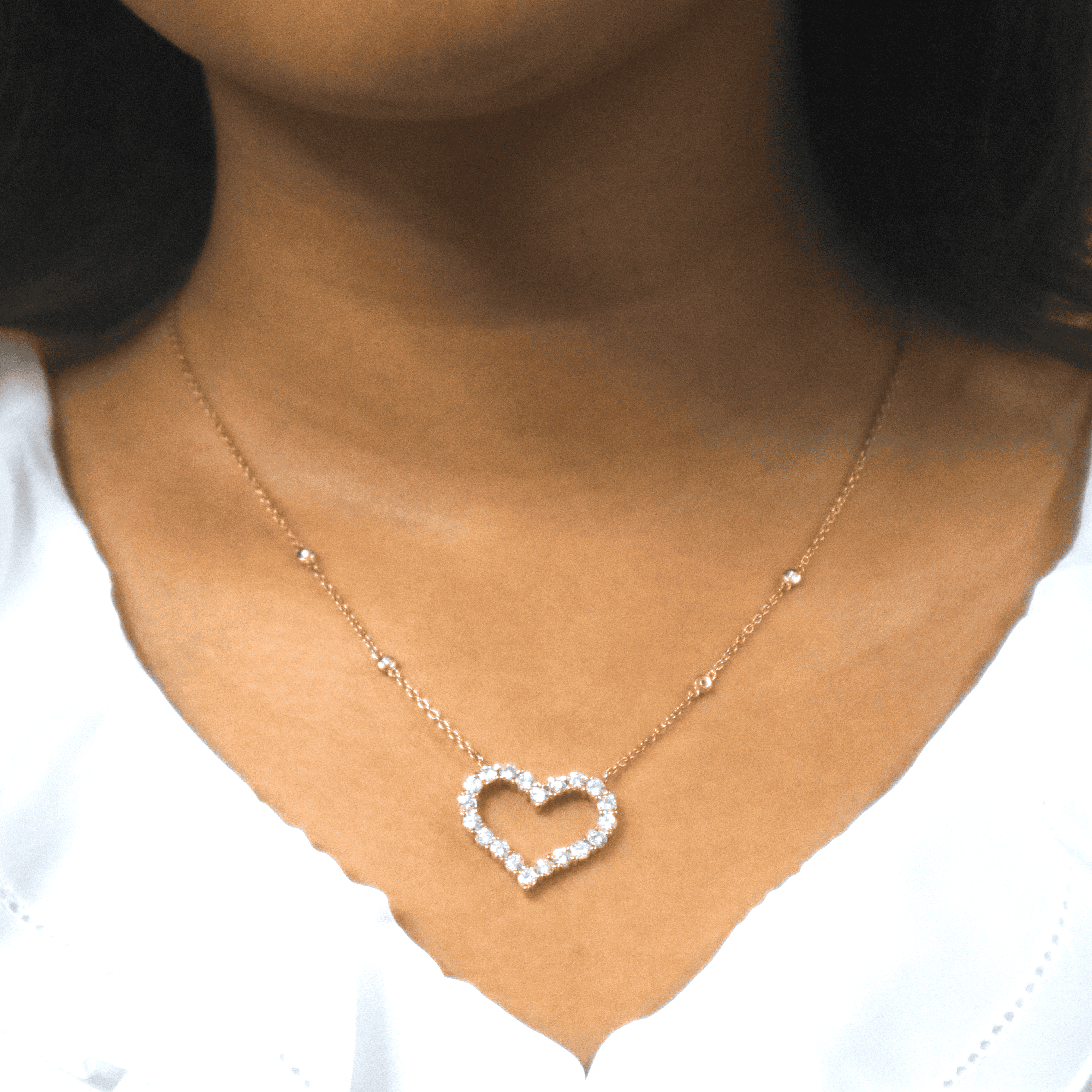 Diamond Heart Necklace – 18K Rose Gold (SOLD - INQUIRE FOR MADE TO ORDER)