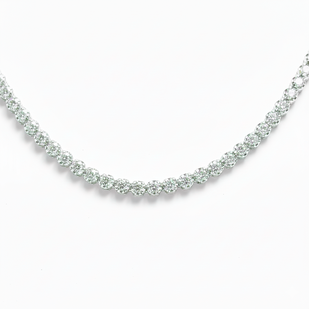 Tennis Necklace – 18K White Gold (SOLD - INQUIRE FOR MADE TO ORDER)