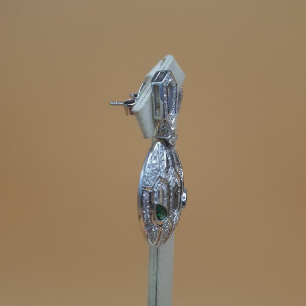 Serpentine Earrings – 18K White Gold