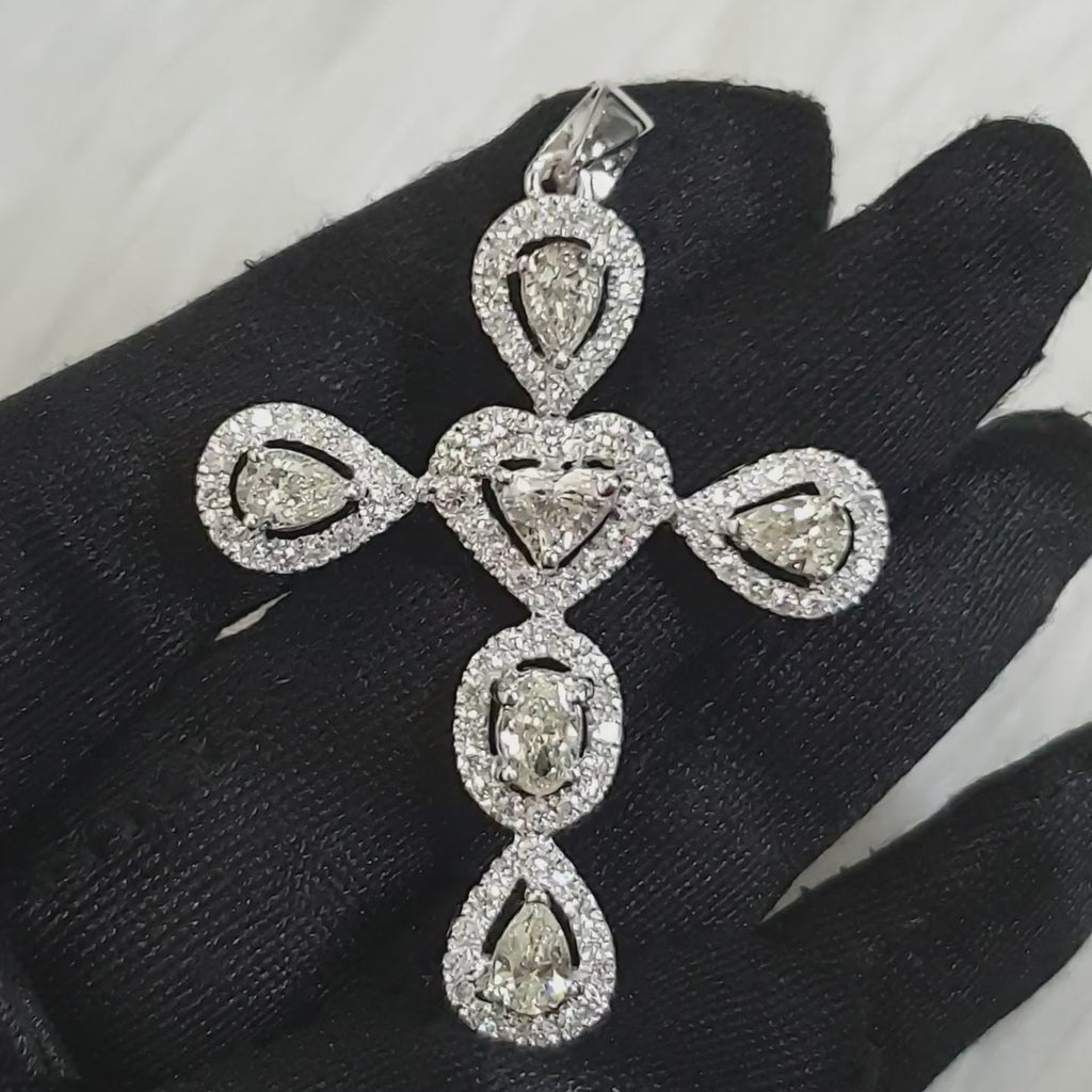 Cross Pendant - 14K White Gold (SOLD - INQUIRE FOR MADE TO ORDER)