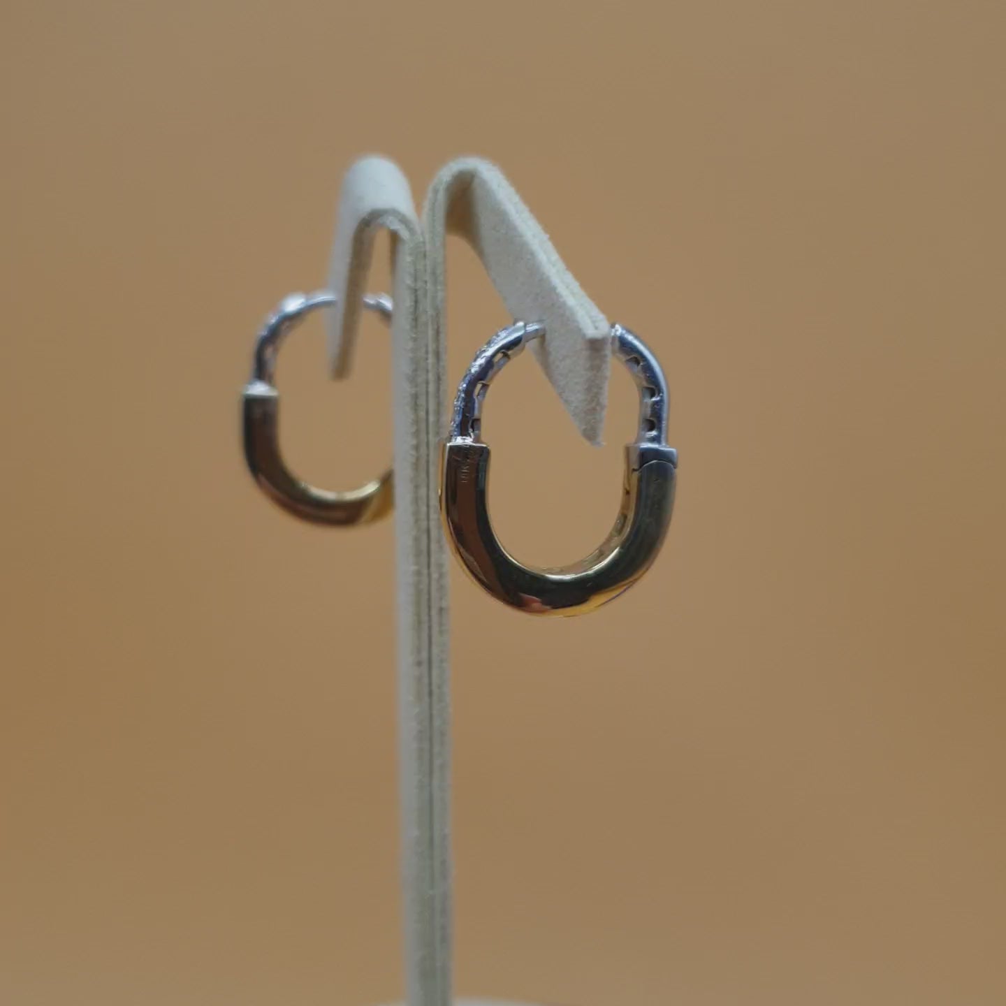 Pair Earrings PadLock - 18K White / Yellow Gold