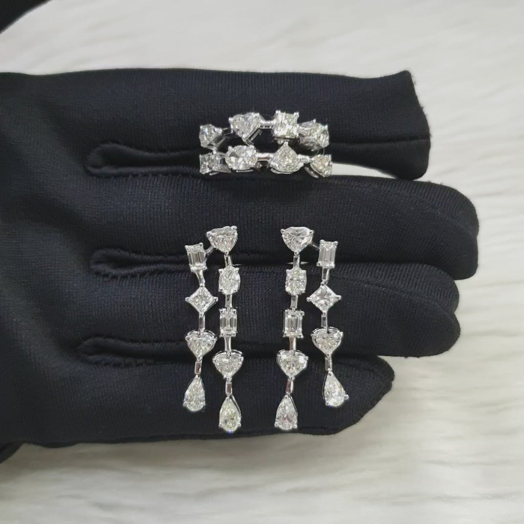 Dangling Terno - 14K - White Gold
