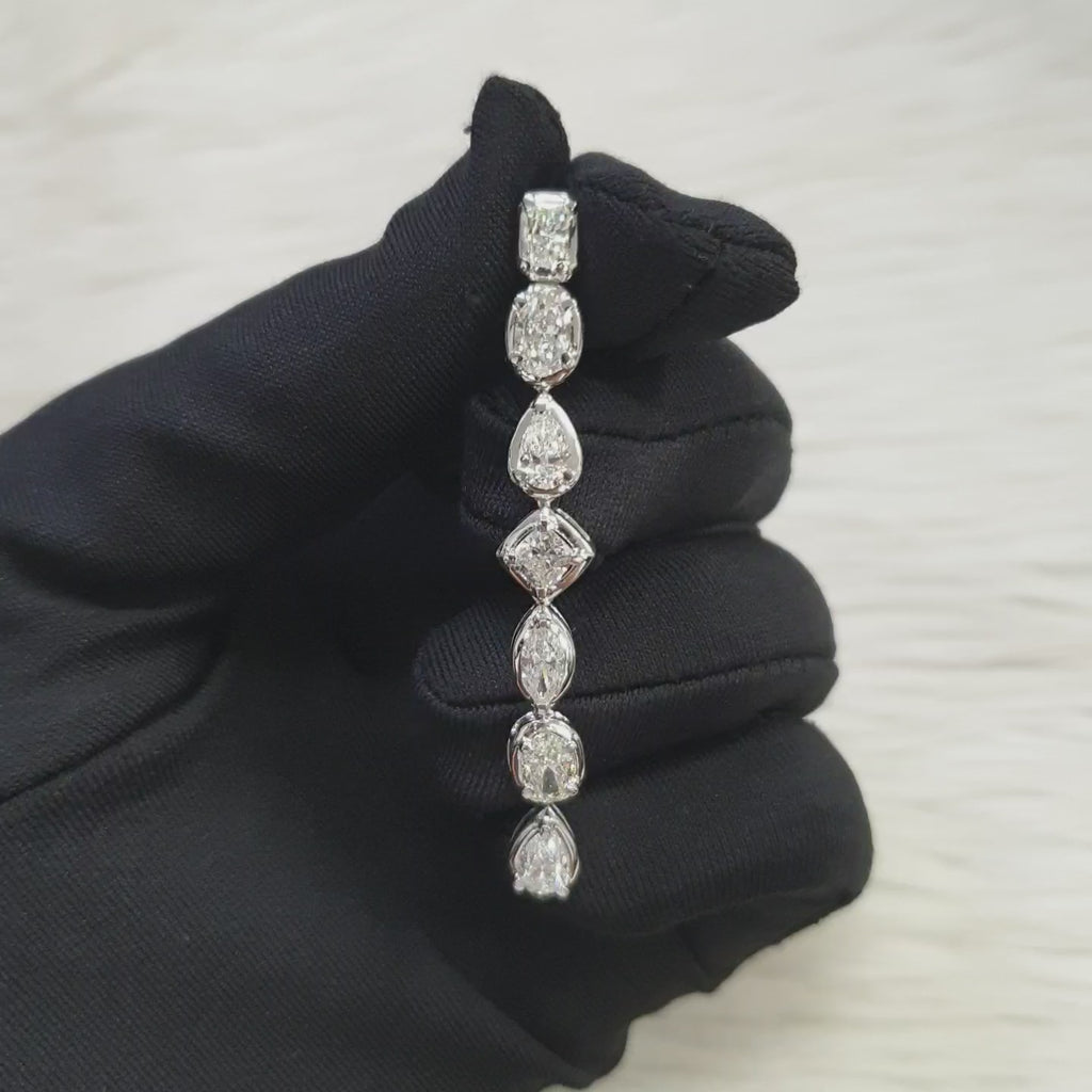 Fancy-cut Drop Pendant - 14K White Gold