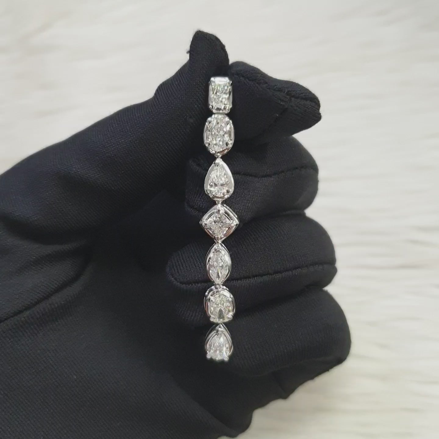 Fancy-cut Drop Pendant - 14K White Gold