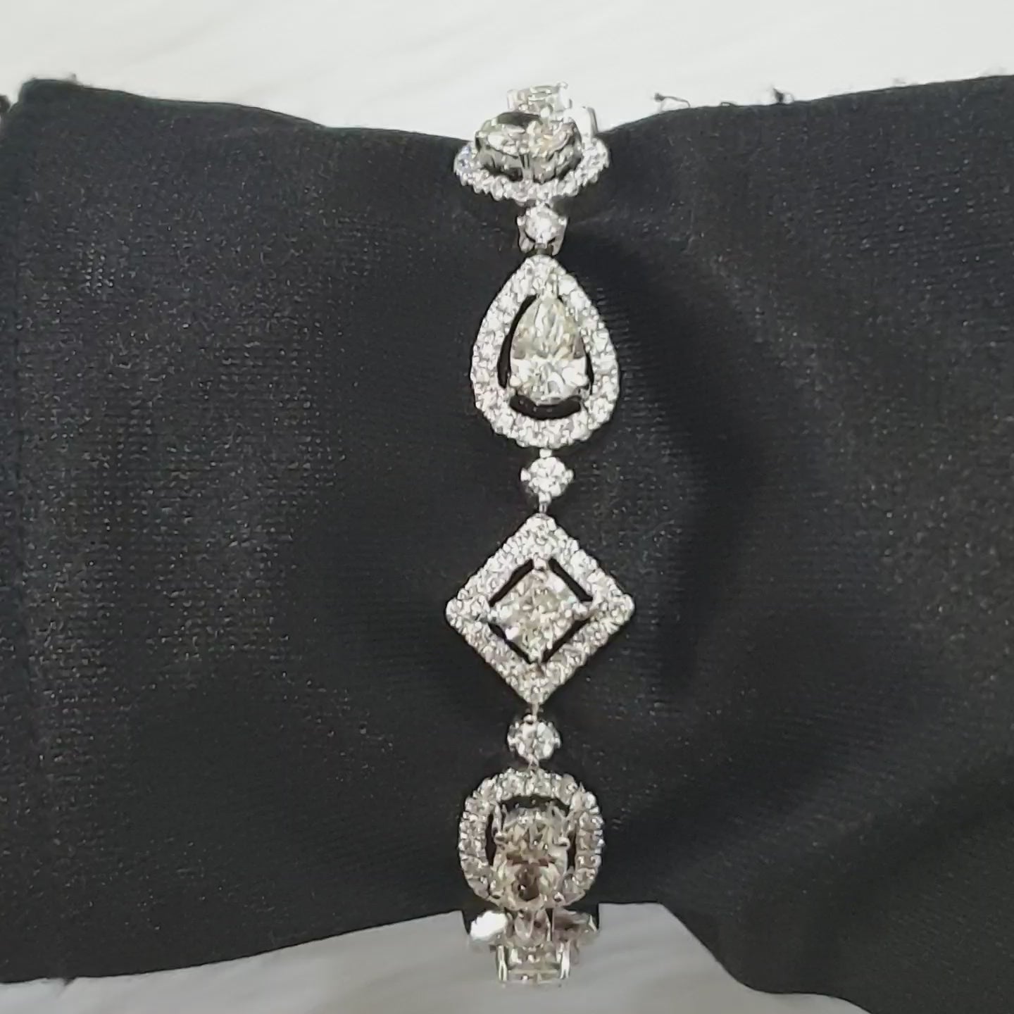 Multi-Shape Diamond Bracelet 14K White Gold