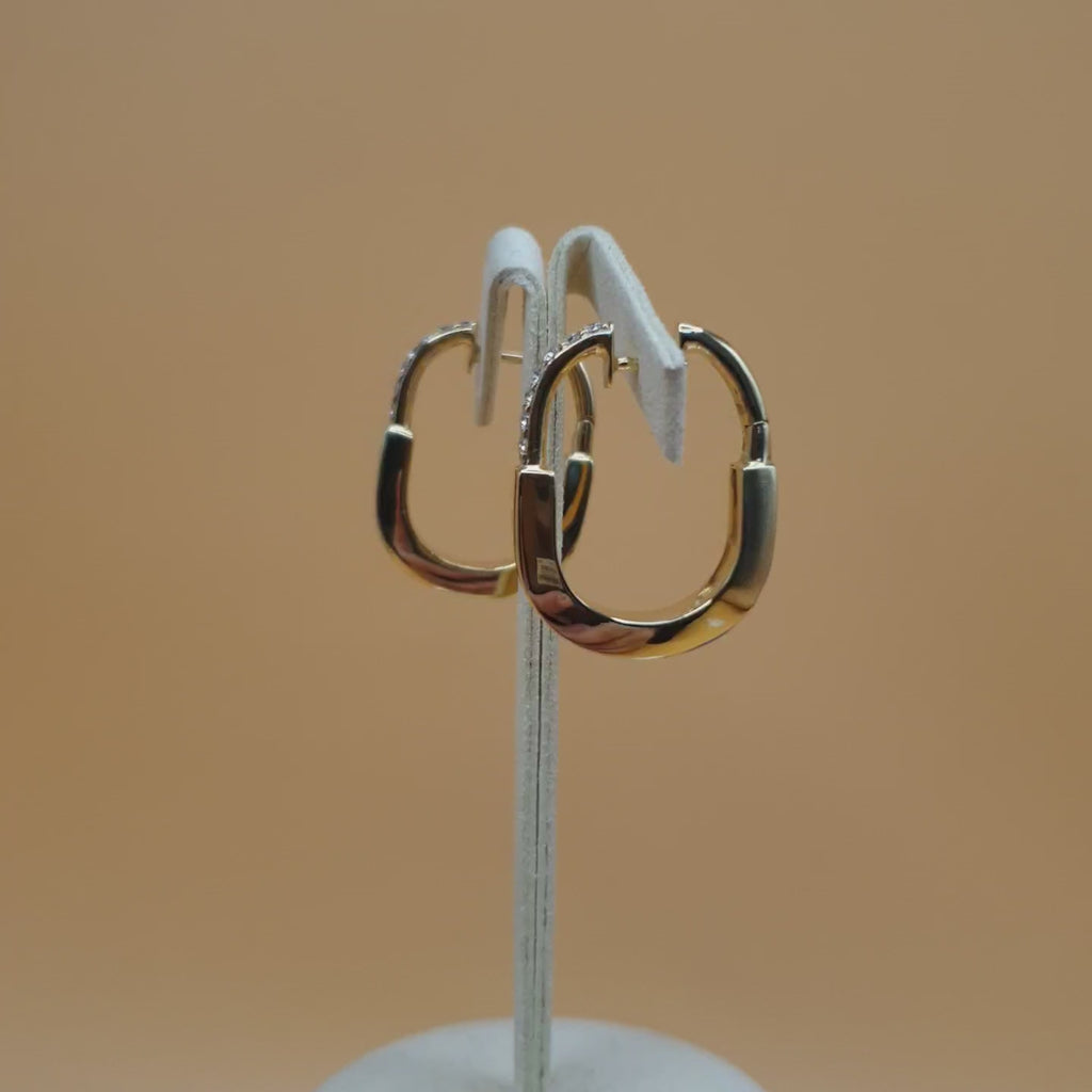 Pair Earrings PadLock Yellow Gold