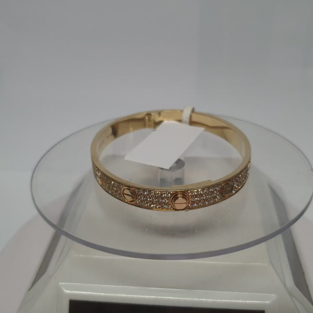 Bangle - 18K Yellow Gold with Diamonds