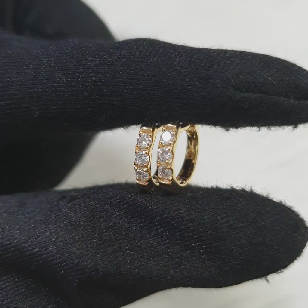 Diamond Hoop Earring - 18K Yellow Gold