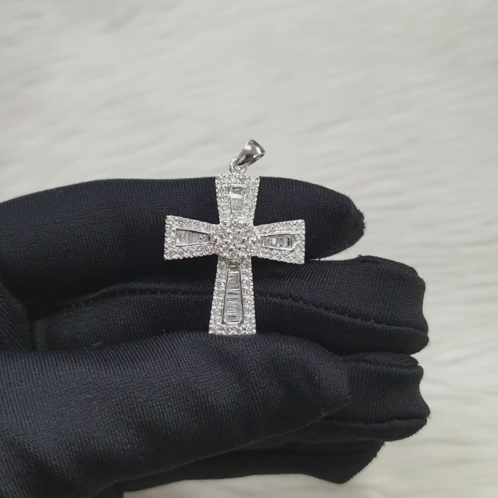 Cross Pendant - 14K White Gold