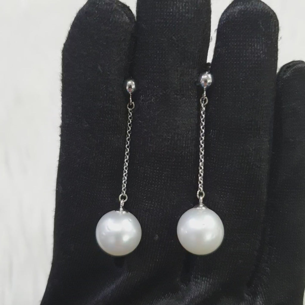 Pearl Drop Earring - 18K White Gold