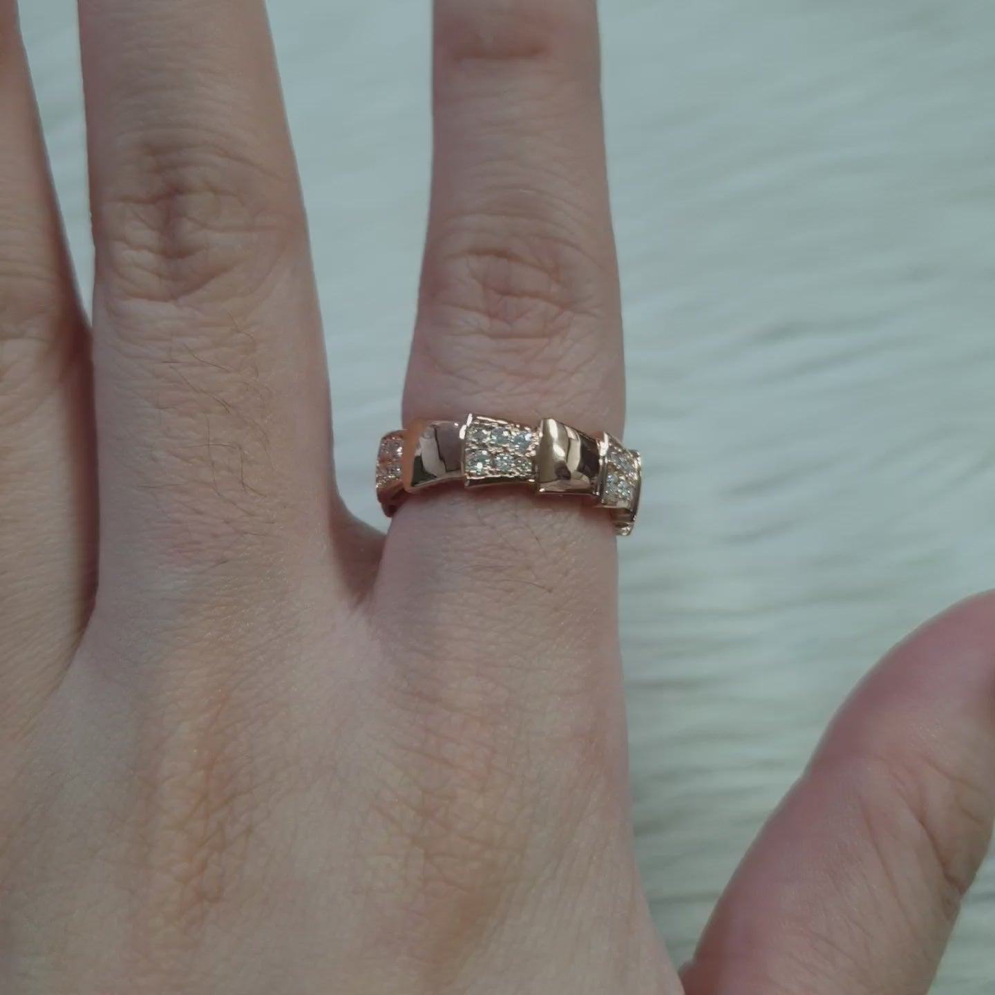 Serpentine Ring Band - 18K Rose Gold