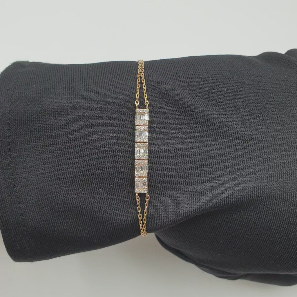 Baguette and Titus Bracelet 18K Rose Gold