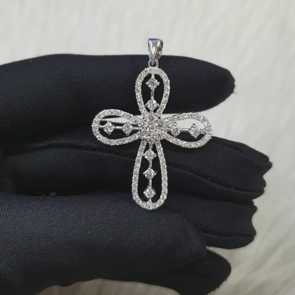 Cross Pendant -14K White Gold