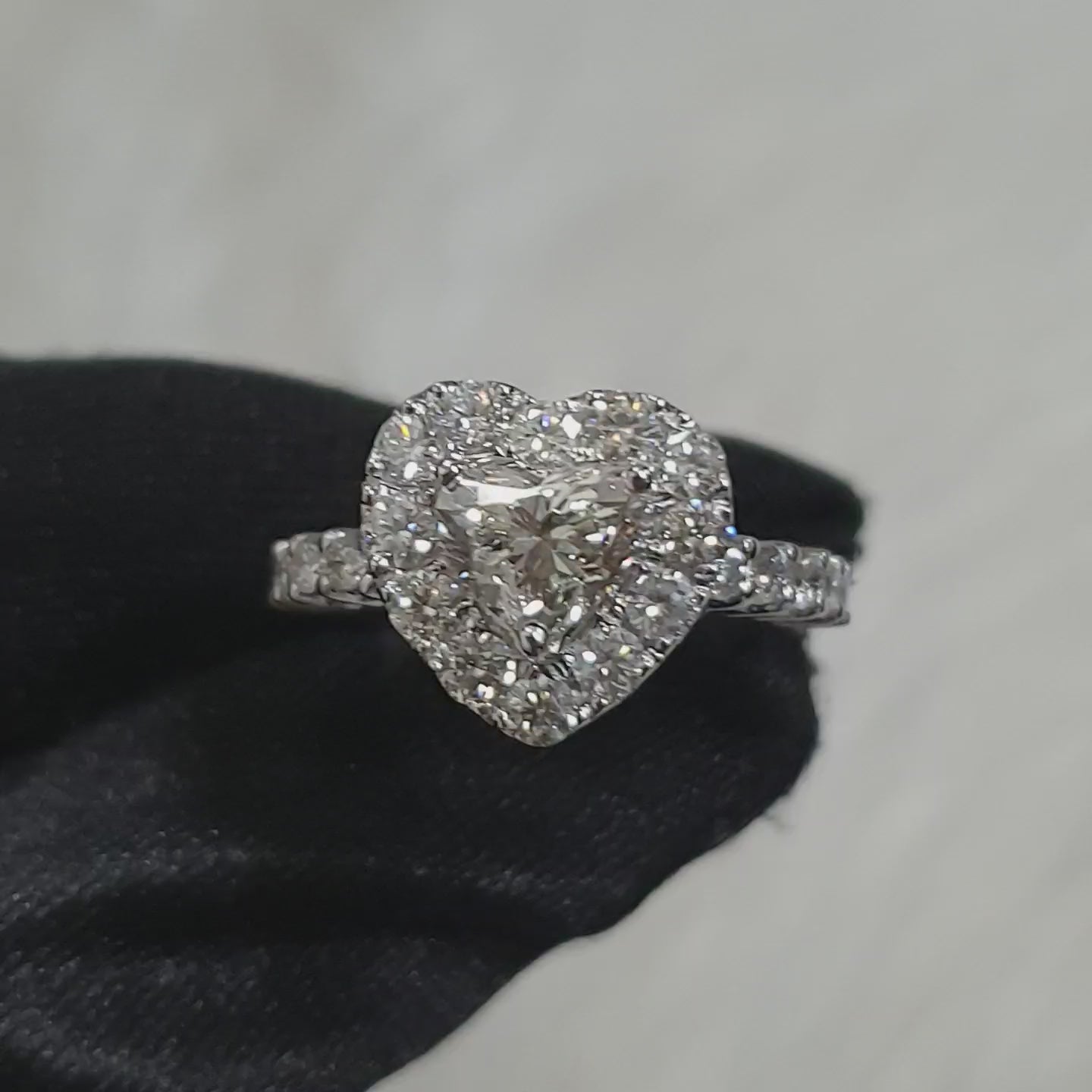 Heart- Cut Diamond Ring - 14K White Gold
