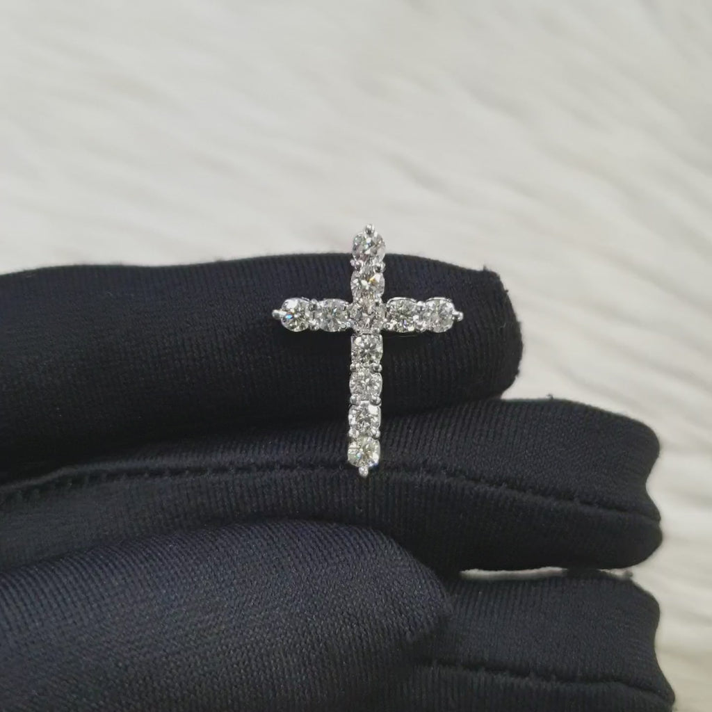 Cross Pendant - 14K White Gold
