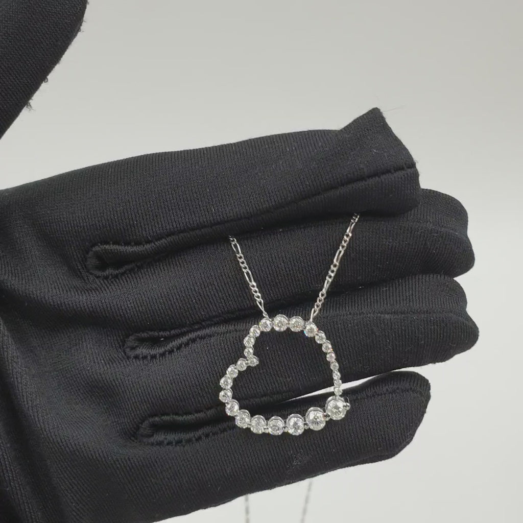 Heart Pendant - 18K White Gold