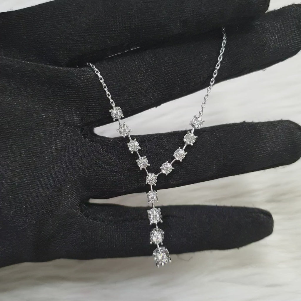 Y NECKLACE - 18K White Gold