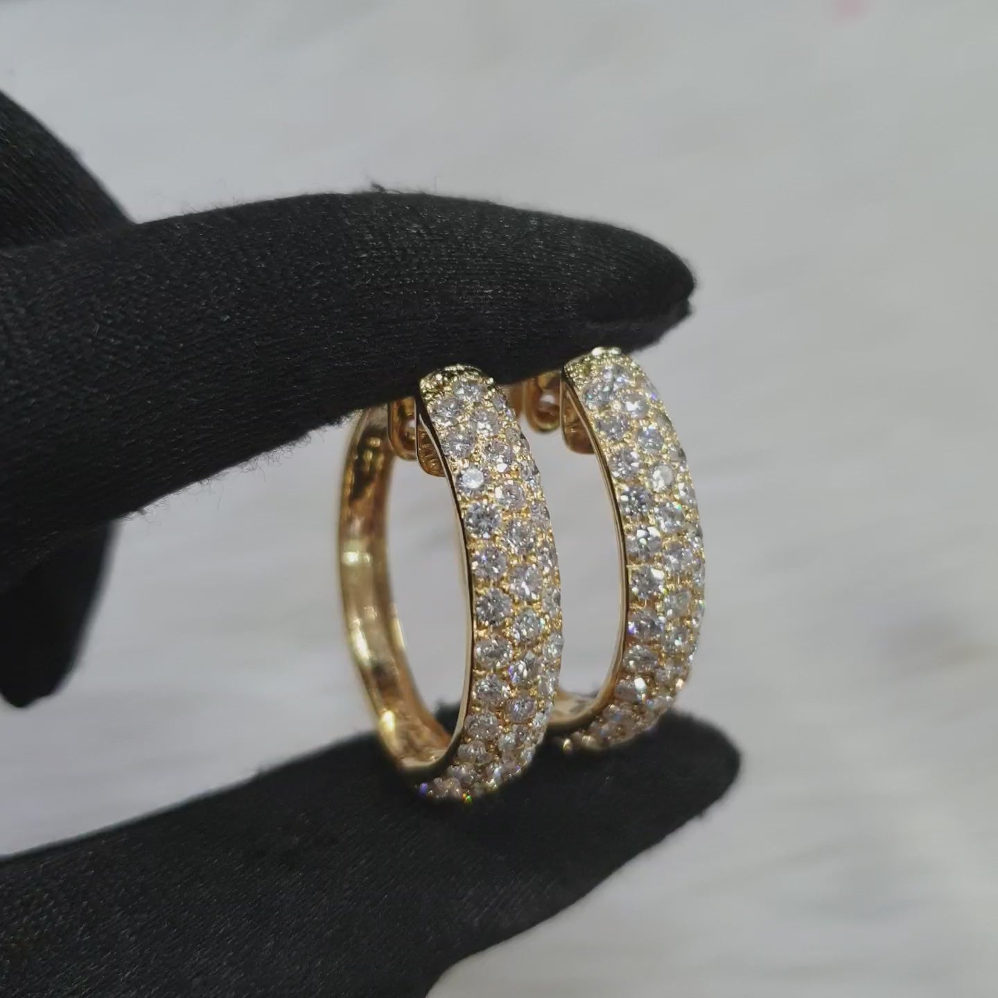 Diamond Creolla Earrings – 14K Yellow Gold (SOLD - INQUIRE FOR MADE TO ORDER)