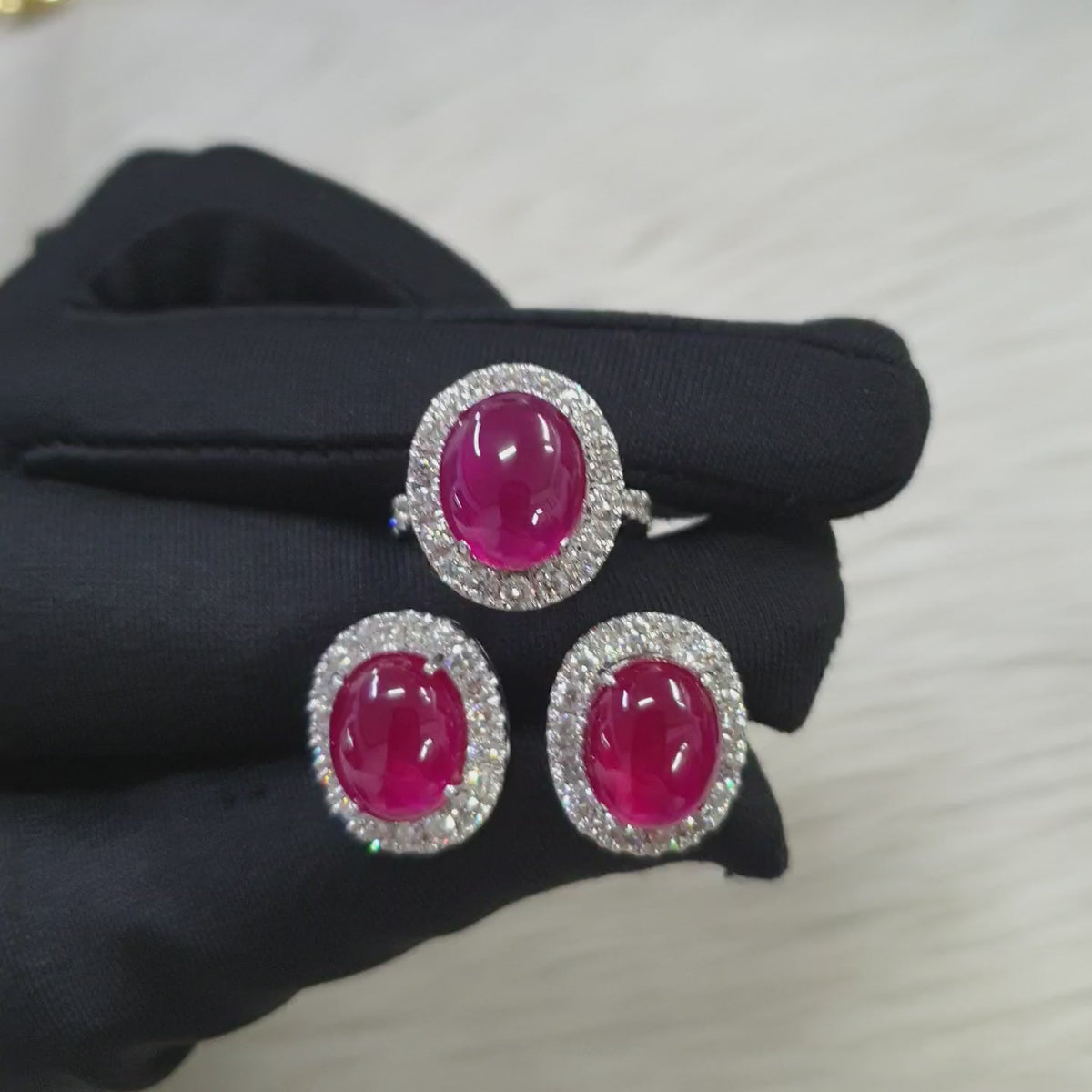 Detachable Ruby Terno - 14K White Gold